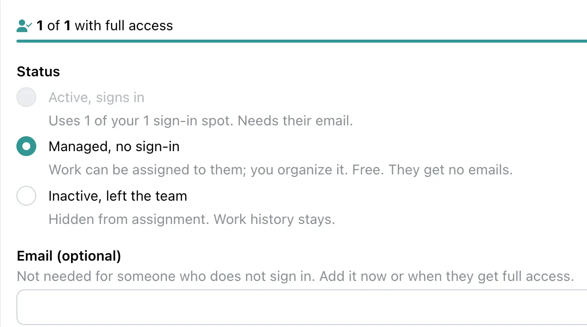 The member status picker